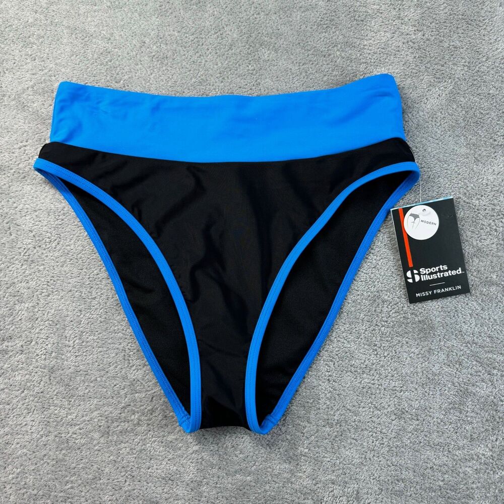 Sports Illustrated Bikini Bottom Women's Medium Blue Black Missy Franklin NWT